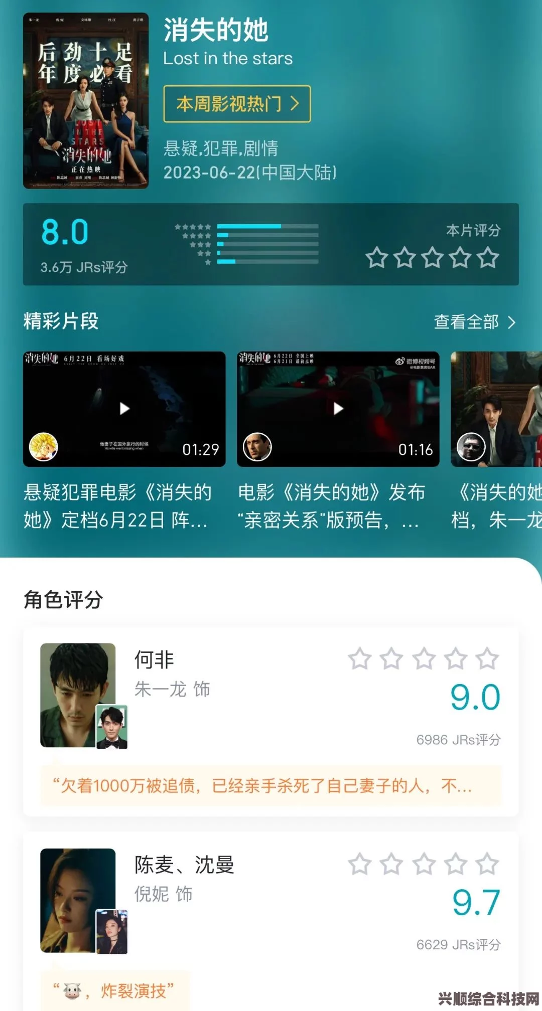 消失的她豆瓣评分及开分探讨